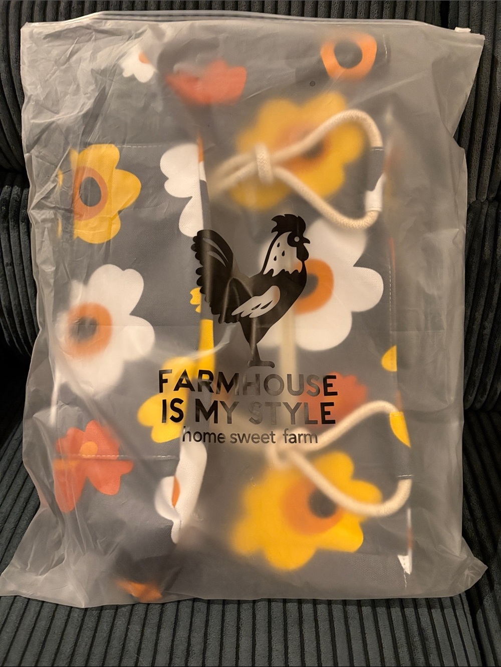 NWT Farmhouse Is My Style Floral zippered Tote Bag- Yellow & Orange